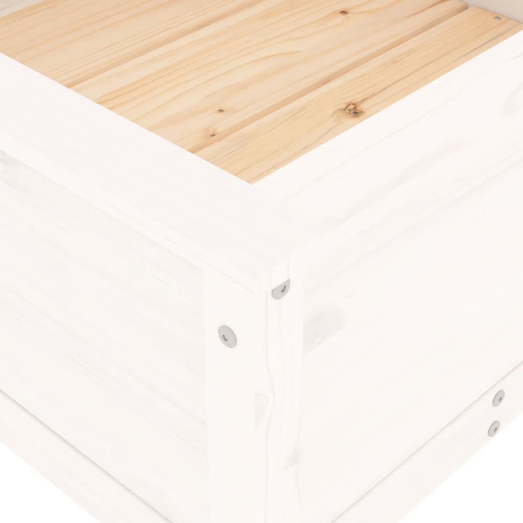 vidaXL Ζαρντινιέρα Λευκή 82,5 x 82,5 x 39 εκ. από Μασίφ Ξύλο Πεύκου