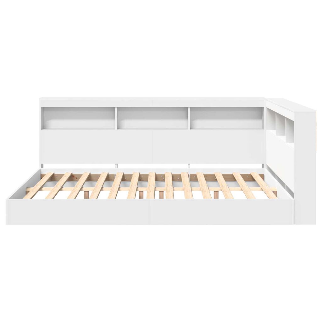 vidaXL Κρεβάτι Βιβλιοθήκης Λευκό 150x200 εκ. Επεξεργασμένο Ξύλο