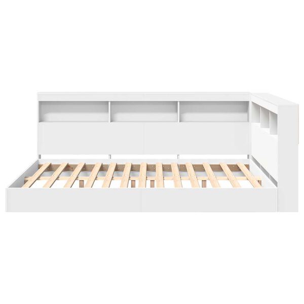 vidaXL Κρεβάτι Βιβλιοθήκης Λευκό 150x200 εκ. Επεξεργασμένο Ξύλο