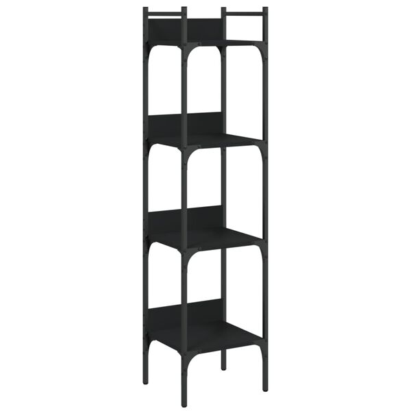 vidaXL Βιβλιοθήκη 4 Επιπέδων Μαύρη 35 x 30 x 138,5 εκ. Επεξεργ. Ξύλο