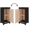 vidaXL Ντουλάπια 2 τεμ. Μαύρα 39x35x80 εκ. από Μασίφ Ξύλο Πεύκου
