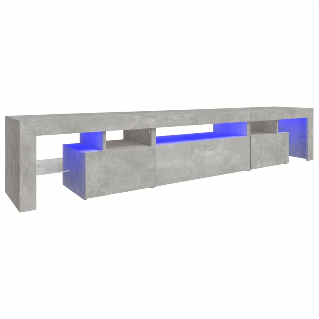 vidaXL Έπιπλο Τηλεόρασης με LED Γκρι Σκυροδέματος 215x36,5x40 εκ.