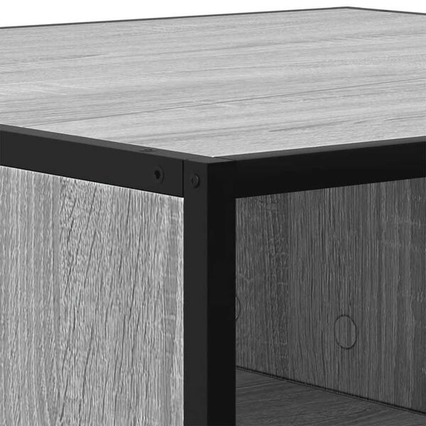 vidaXL Τραπεζάκι Σαλονιού Γκρι Sonoma 60,5x60,5x30εκ Επεξ.Ξύλο/Μέταλλο