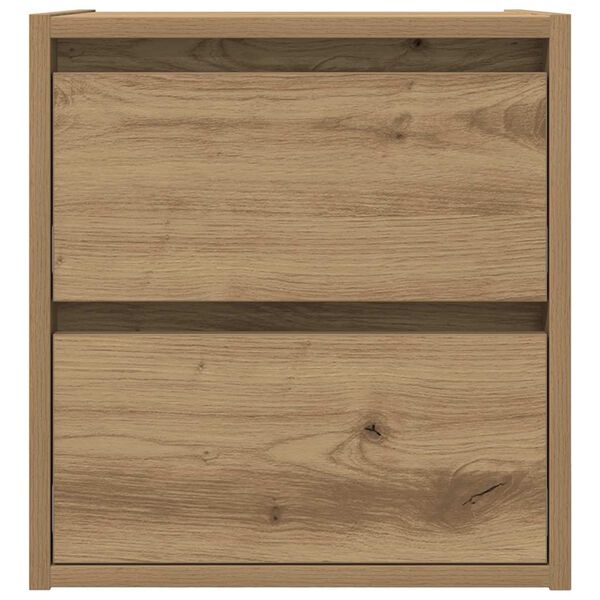 vidaXL Κομοδίνο Επιτοίχιο Αρτισιανή Δρυς 38x34x40 εκ.