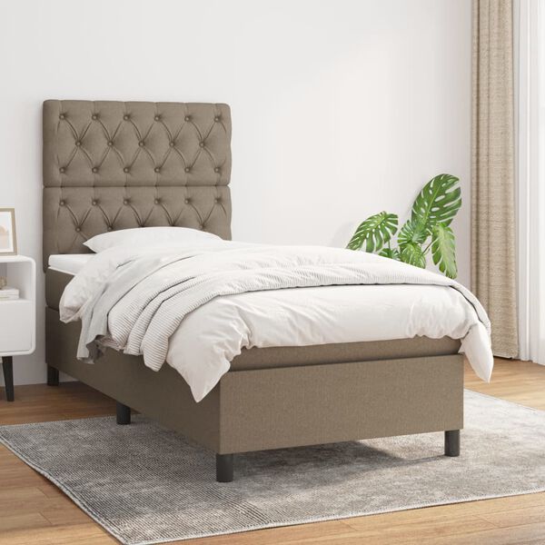 vidaXL &Kappa;&rho;&epsilon;&beta;ά&tau;&iota; Boxspring &mu;&epsilon; &Sigma;&tau;&rho;ώ&mu;&alpha; Taupe 80x200 &epsilon;&kappa;. &Upsilon;&phi;&alpha;&sigma;&mu;ά&tau;&iota;&nu;&omicron;
