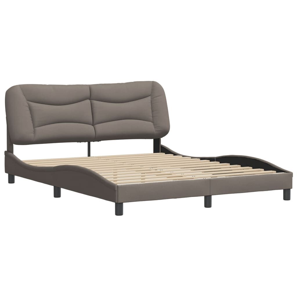 vidaXL Σκελετός Κρεβατιού Χωρίς Στρώμα Taupe 160x200 εκ. Υφασμάτινο