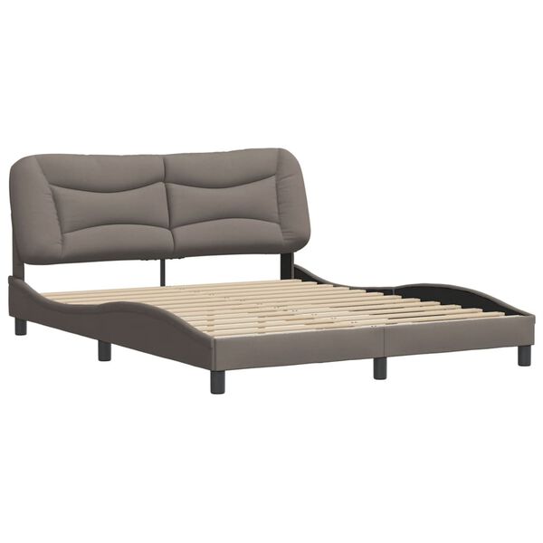 vidaXL Σκελετός Κρεβατιού Χωρίς Στρώμα Taupe 160x200 εκ. Υφασμάτινο