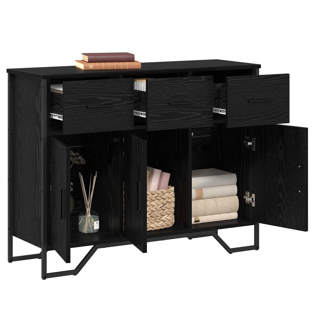 vidaXL Πλαϊνό Γραφείο Μαύρη Οξυά 97 x 32.5 x 74.5 εκ.