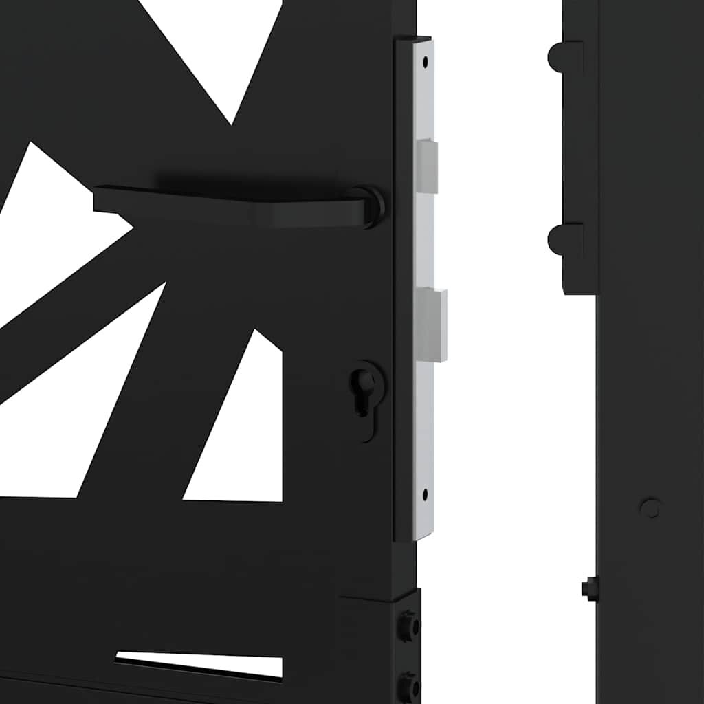 vidaXL Πύλη κήπου Μαύρη 105x180 cm Ατσάλινη ελαφριά σχεδίαση