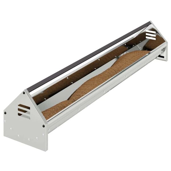 vidaXL Τάφος ταΐσματος κοτόπουλων Ασημί 108 x 20,5 x 20 εκ.