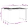 vidaXL Σέτ φαγητού για κήπο 7 pcs Γκρι και καφέ 140 x 80 x 75 cm