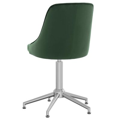 vidaXL Καρέκλα Γραφείου Περιστρεφόμενη Σκούρο Πράσινο Βελούδινη