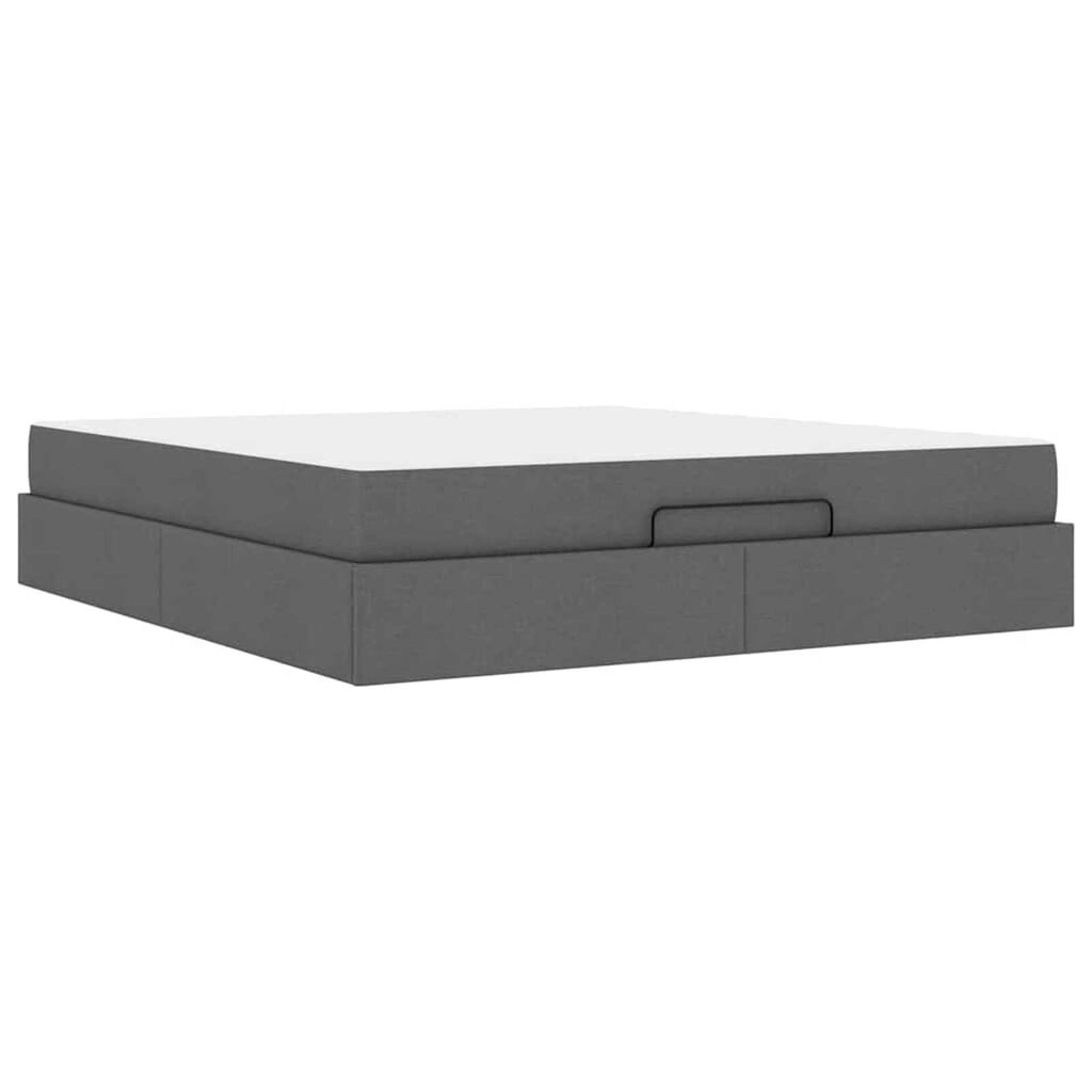 vidaXL Σκελετός Κρεβατιού Σκούρο γκρι 180 x 200 cm ύφασμα