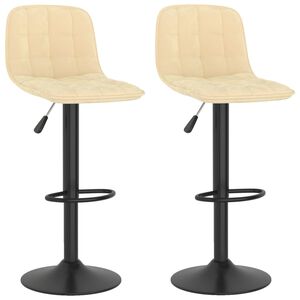 vidaXL Σκαμπό Μπαρ 2 τεμ. Κρεμ Βελούδινα
