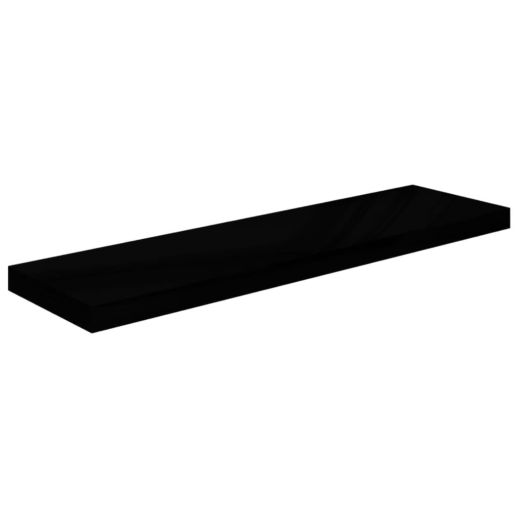 vidaXL Ράφι Τοίχου Γυαλιστερό Μαύρο 90 x 23,5 x 3,8 εκ. MDF