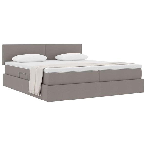 vidaXL &Kappa;&rho;&epsilon;&beta;ά&tau;&iota; &Alpha;&pi;&omicron;&theta;ή&kappa;&eta;&sigmaf; &mu;&epsilon; &sigma;&tau;&rho;ώ&mu;&alpha; Taupe 180 x 200 cm &Tau;&epsilon;&chi;&nu;&eta;&tau;ό &Delta;έ&rho;&mu;&alpha;