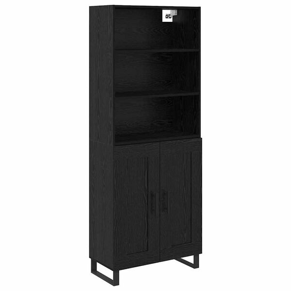 vidaXL Highboard &Mu;&alpha;ύ&rho;&eta; &Omicron;&xi;&upsilon;ά 69,5 x 34 x 180 &epsilon;&kappa;. &Epsilon;&pi;&epsilon;&xi;&epsilon;&rho;&gamma;&alpha;&sigma;&mu;έ&nu;&omicron; &xi;ύ&lambda;&omicron;