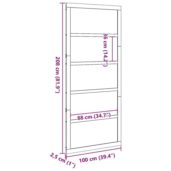 vidaXL Σαμαρίνα Φυσικό 100 x 208 εκ. Μασίφ ξύλο πεύκου