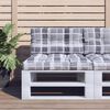 vidaXL Μαξιλάρι Παλέτας Γκρι Καρό 80 x 40 x 12 εκ. Υφασμάτινο