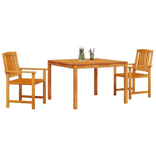 vidaXL Σέτ φαγητού για κήπο 3 pcs Καφέ Μασίφ ξύλο ακακίας