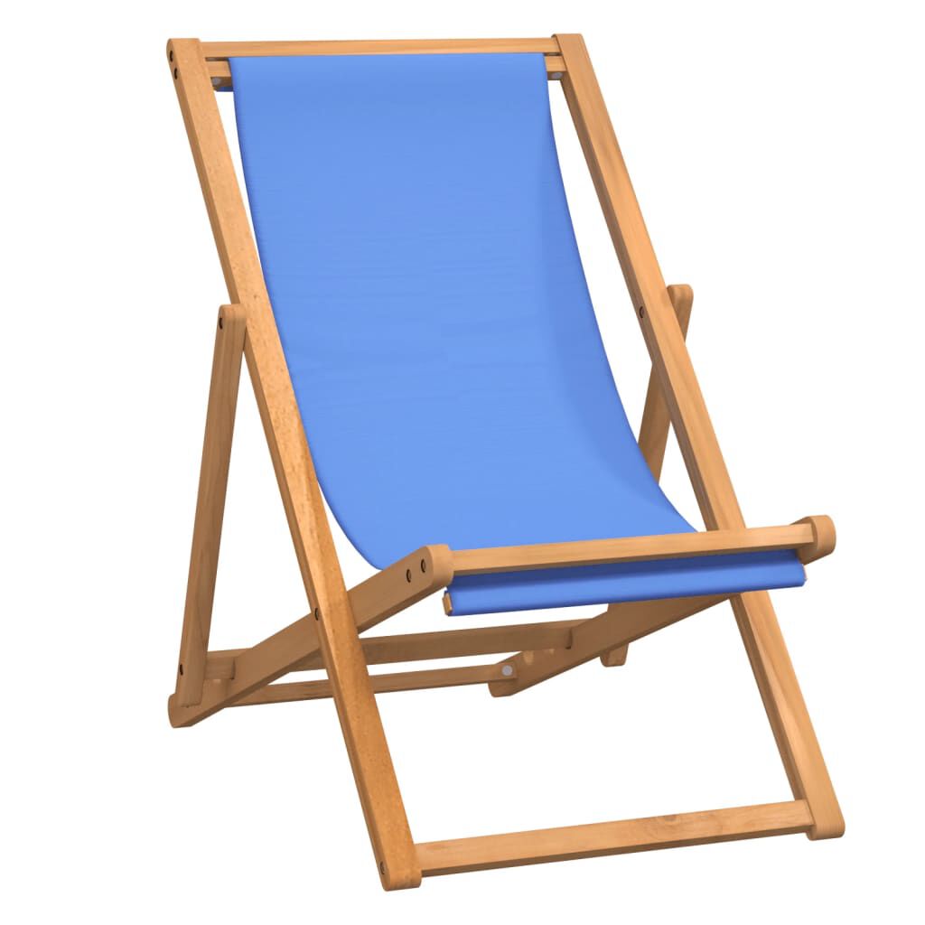 vidaXL Ξαπλώστρα Μπλε 56 x 105 x 96 εκ. από Ξύλο Teak