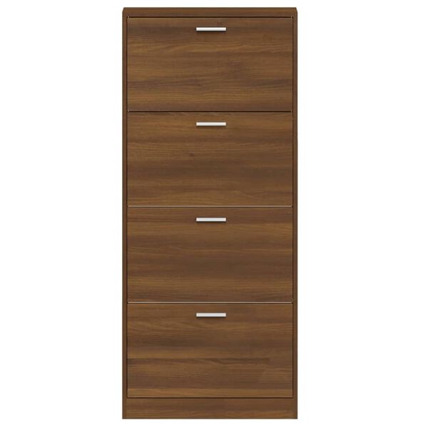 vidaXL Παπουτσοθήκη Καφέ Δρυς 59x17x150 εκ. από Επεξεργασμένο Ξύλο