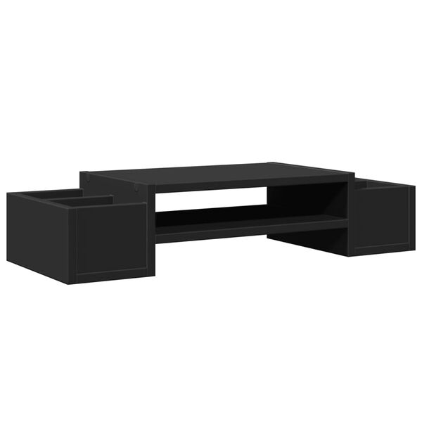 vidaXL Βάση Οθόνης με Αποθ. Μαύρο 70x27x15 εκ. Επεξεργασμένο Ξύλο