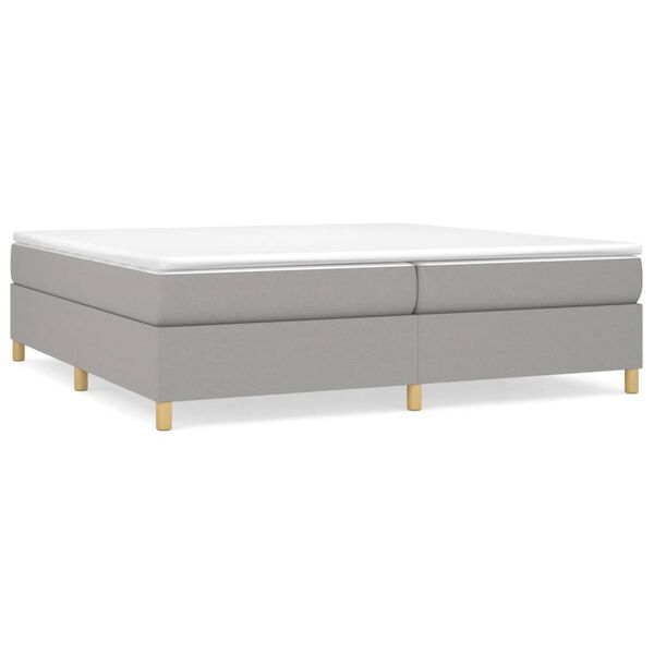 vidaXL Κρεβάτι Boxspring με Στρώμα Ανοιχτό Γκρι 200x200 εκ. Υφασμάτινο