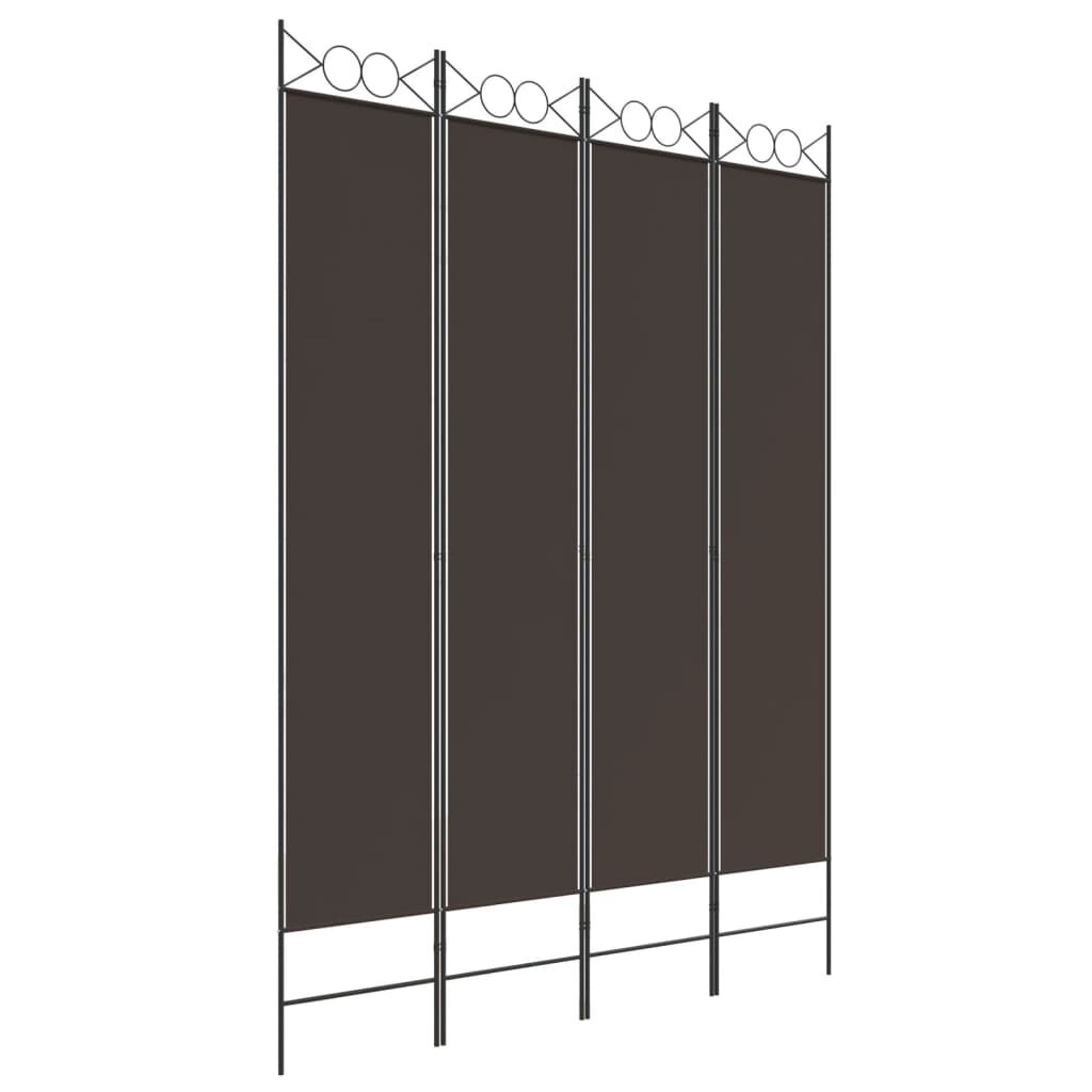vidaXL Διαχωριστικό Δωματίου με 4 Πάνελ Καφέ 160x220 εκ. από Ύφασμα
