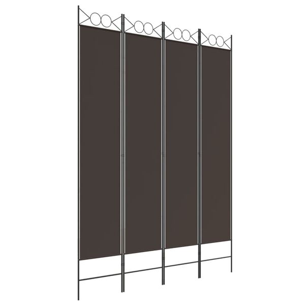 vidaXL Διαχωριστικό Δωματίου με 4 Πάνελ Καφέ 160x220 εκ. από Ύφασμα