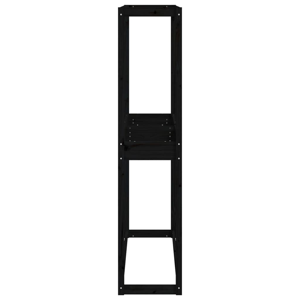 vidaXL Ραφιέρα Ελαστικών Μαύρη 120x40x180 εκ. από Μασίφ Ξύλο Πεύκου