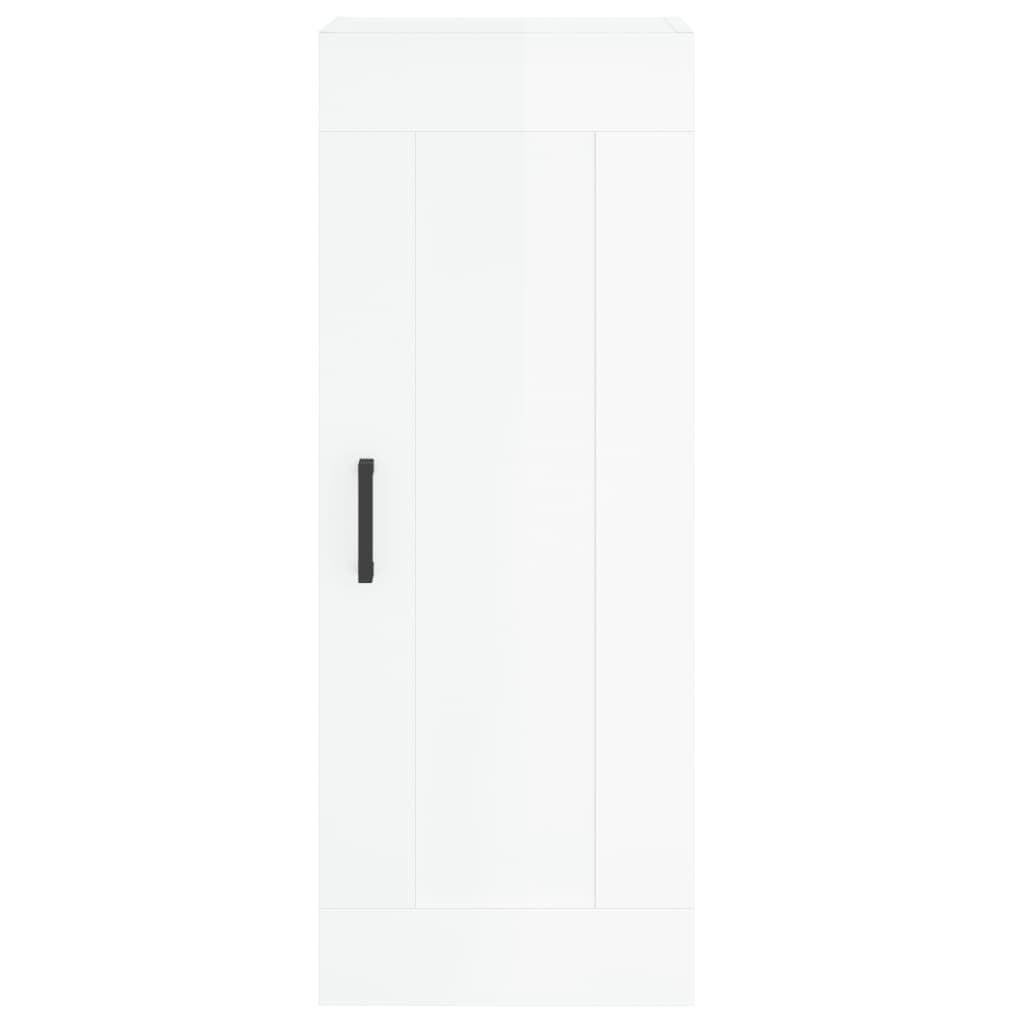 vidaXL Ντουλάπι Γυαλ. Λευκό 34,5 x 34 x 180 εκ. από Επεξεργασμένο Ξύλο