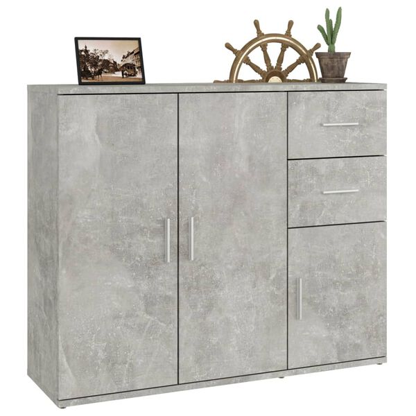 vidaXL Ντουλάπι Γκρι Σκυροδέματος 91x29,5x75 εκ. Επεξεργασμένο Ξύλο