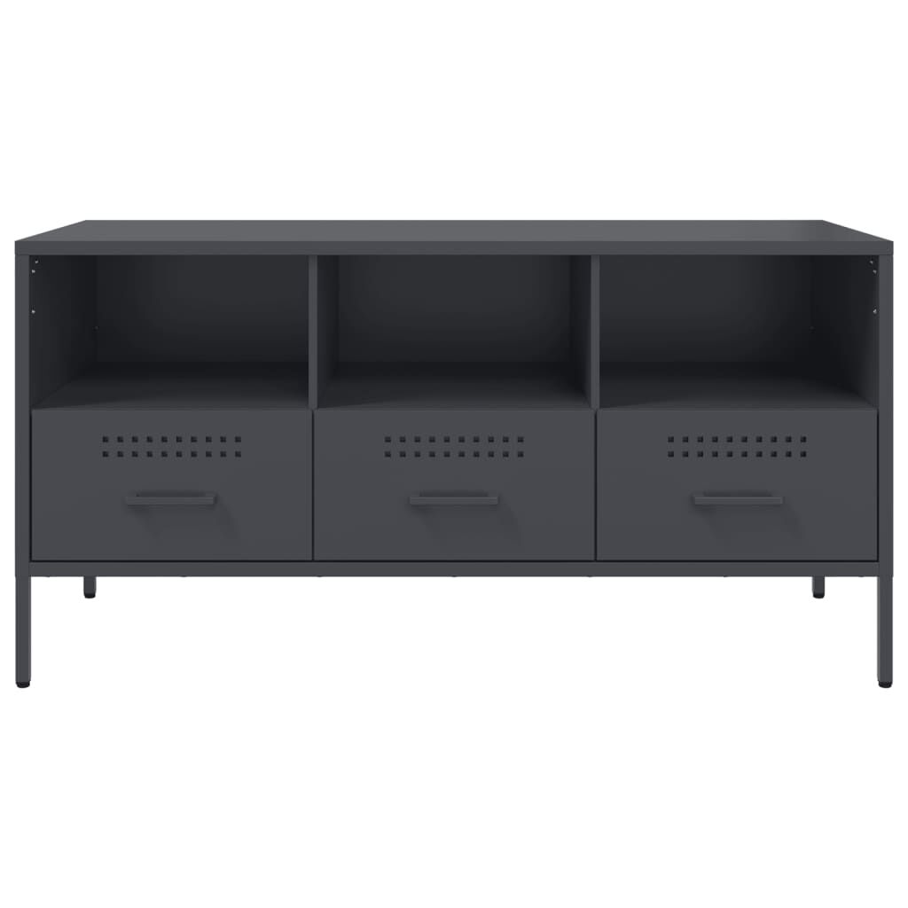 vidaXL Έπιπλο Τηλεόρασης Ανθρακί 100,5x39x50,5 εκ. από Ατσάλι