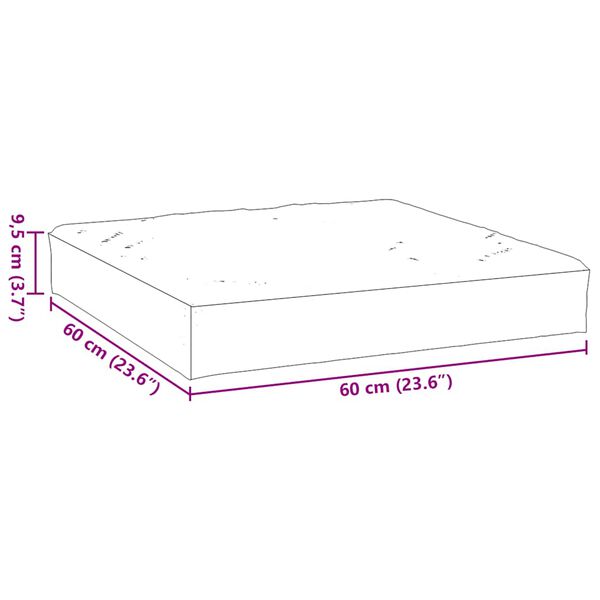 vidaXL Μαξιλάρι Παλέτας Αν. Πράσινο 60x60x9,5 εκ. Ύφασμα Oxford