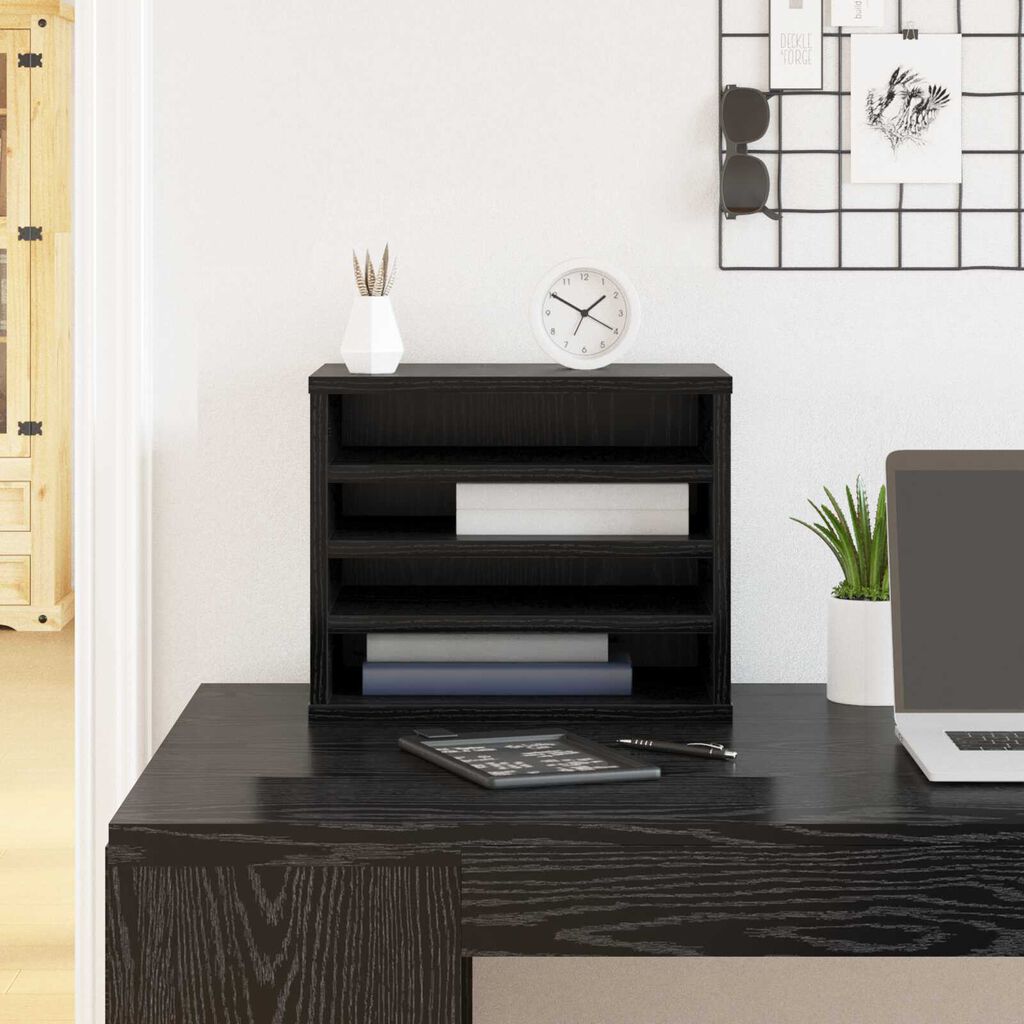 vidaXL Οργανωτής Γραφείου Μαύρη Δρυς 36x26x29.5 cm Επεξεργασμένο Ξύλο