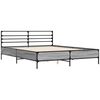 vidaXL Πλαίσιο Κρεβατιού Γκρι Sonoma 150x200 εκ. Επεξ. Ξύλο & Μέταλλο