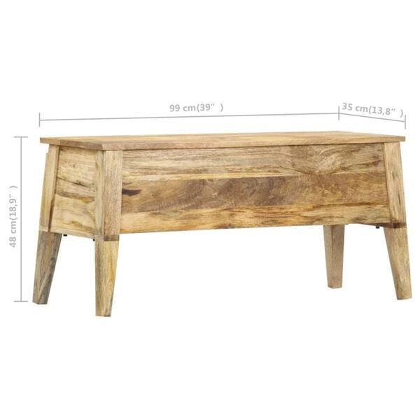 vidaXL Μπαούλο Αποθήκευσης 99 x 35 x 48 εκ. από Μασίφ Ξύλο Μάνγκο