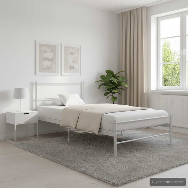 vidaXL Πλαίσιο Κρεβατιού Λευκό 100 x 200 εκ. Μεταλλικό