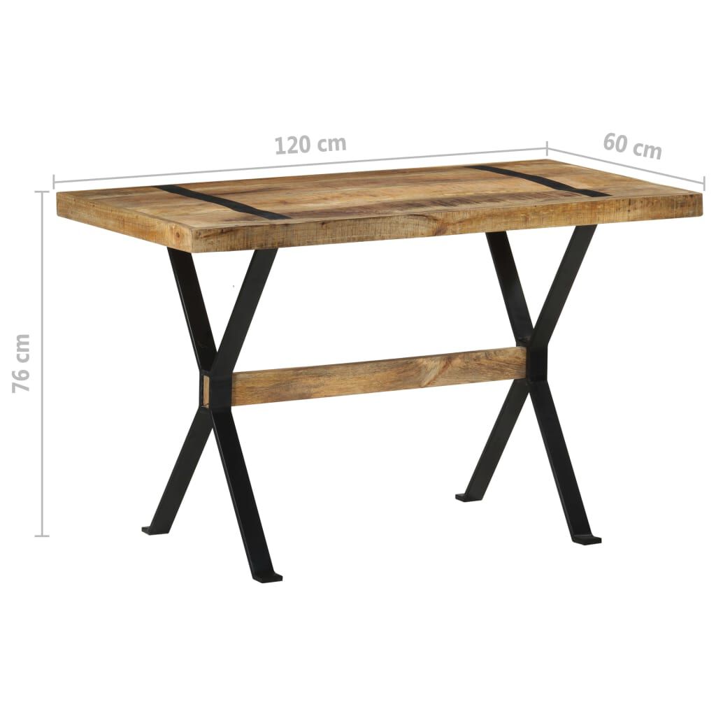 vidaXL Τραπεζαρία 120 x 60 x 76 εκ. από Ακατέργαστο Ξύλο Μάνγκο