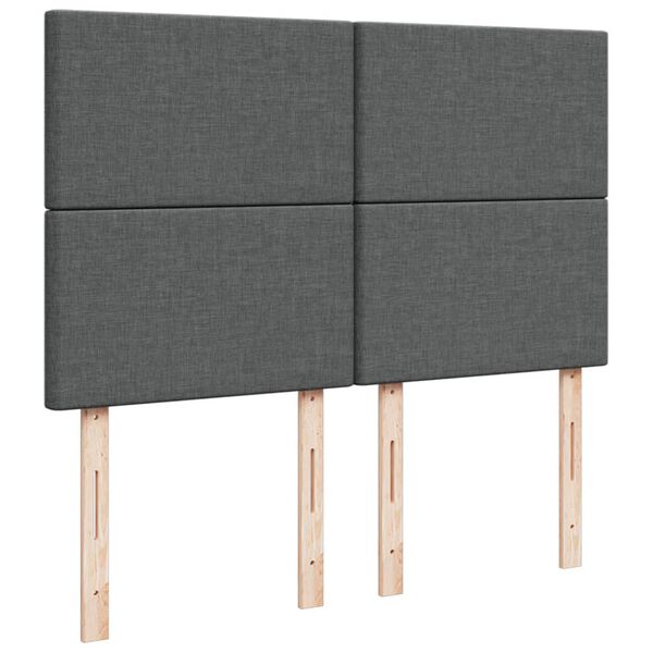 vidaXL Κρεβάτι Boxspring με Στρώμα Σκούρο Γκρι 160x200 εκ Υφασμάτινο