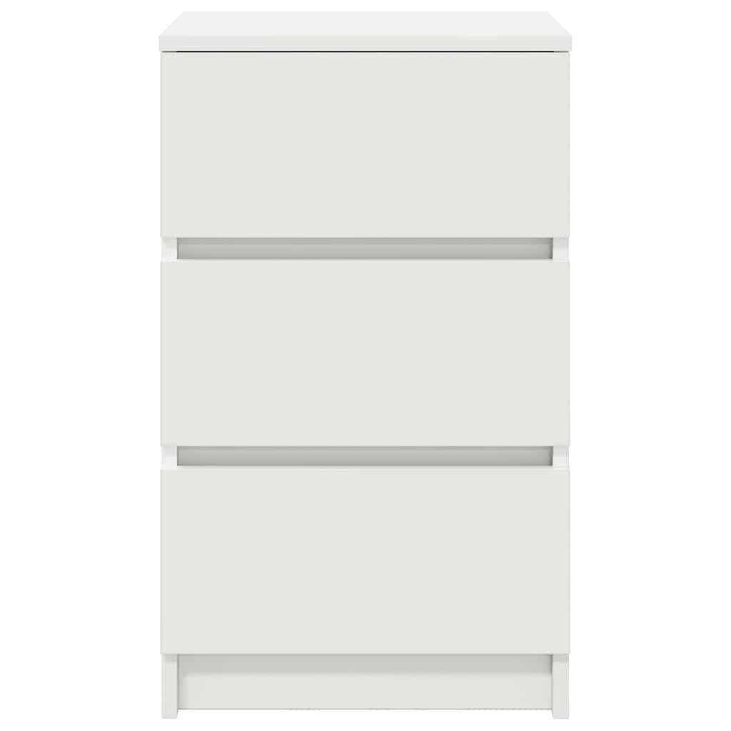 vidaXL Κομοδίνο με 3 συρτάρια Λευκό 39x35x65 εκ.