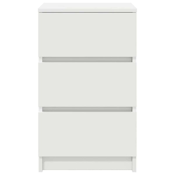 vidaXL Κομοδίνο με 3 συρτάρια Λευκό 39x35x65 εκ.