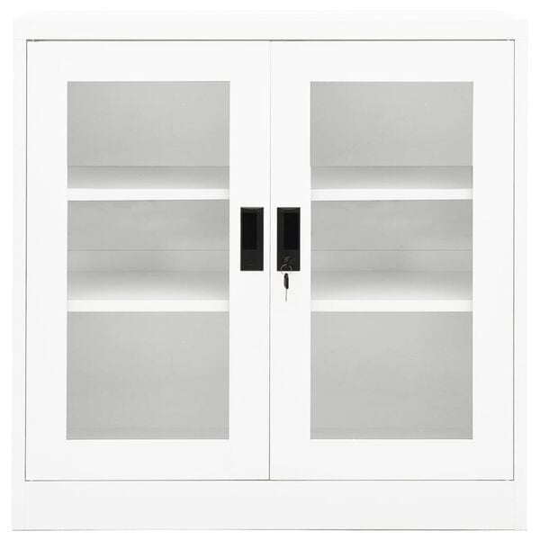 vidaXL Ντουλάπα Γραφείου 90 x 40 x 90 εκ. Λευκή Ατσάλινη