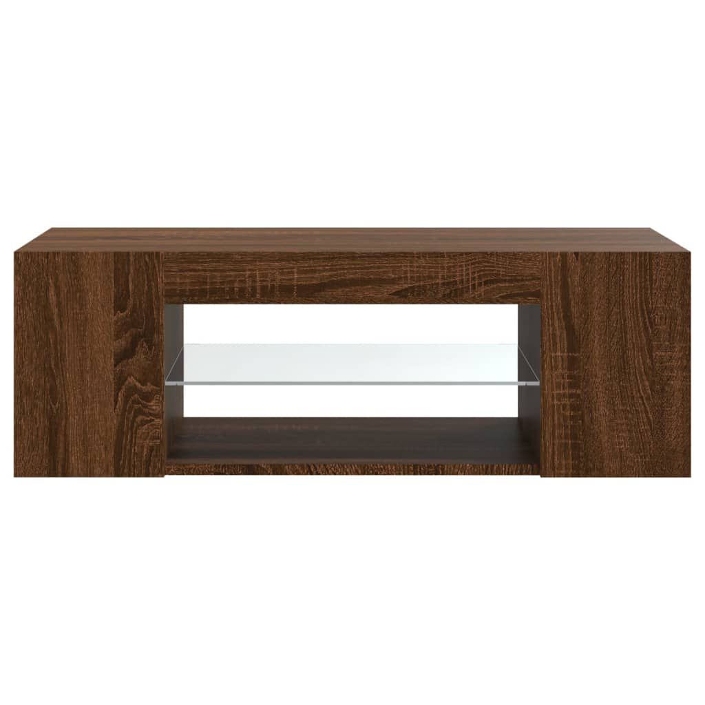 vidaXL Έπιπλο Τηλεόρασης με LED Καφέ Δρυς 90x39x30 εκ.