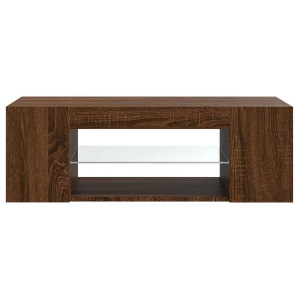 vidaXL Έπιπλο Τηλεόρασης με LED Καφέ Δρυς 90x39x30 εκ.