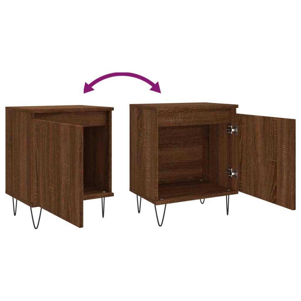 vidaXL Κομοδίνο Καφέ Δρυς 40 x 30 x 50 εκ. από Επεξεργασμένο Ξύλο