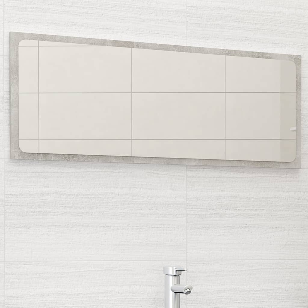 vidaXL Καθρέφτης Μπάνιου Γκρι Σκυροδέματος 100x1,5x37 εκ. Μοριοσανίδα