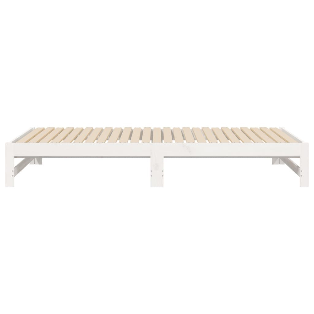 vidaXL Καναπές Κρεβάτι Συρόμενος Λευκός 2x(100x200) εκ. Μασίφ Πεύκο