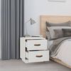 vidaXL Κομοδίνο Λευκό 40 x 34 x 45 εκ. από Μασίφ Ξύλο Πεύκου